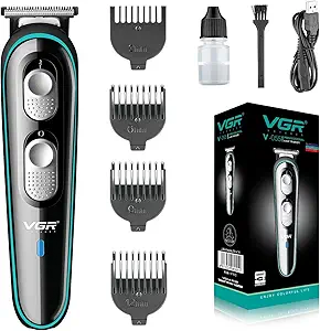 VGR 055 Hair Trimmer for Men, Electric Beard Trimmer for Men Pro Zero Gapped T Blade Liners Hair Clippers for Barber, Cordless Edgers Clipper/Trimmer Rechargeable