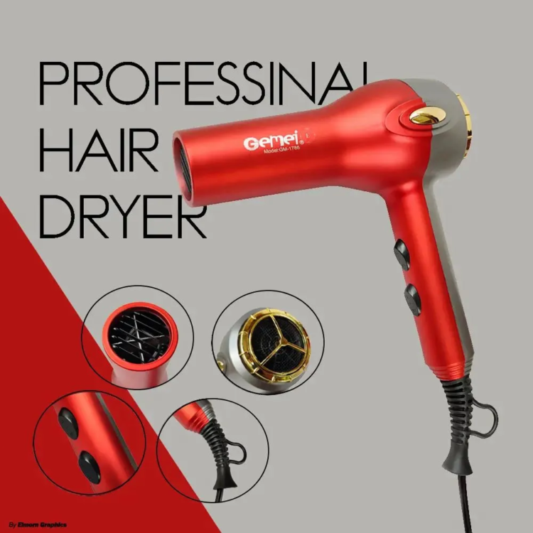 Geemy GM-1786 Professional Household Hair Dryer