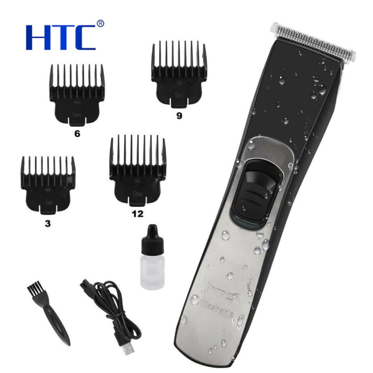 HTC Professional Hair Trimmer, Precision Alloy Steel Blade Hair Clippers, Type-C Fast Charging, 5 Adjustable Settings, Rechargeable